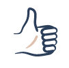 Illustration of thumbs up to indicate effectiveness of Joylux products