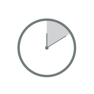 A clock graphic showing 10 minutes past.