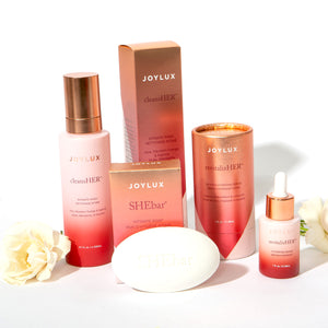 Suite of intimate care products for feminine intimate care from Joylux