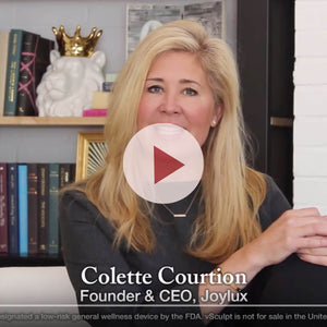 Titlecard of video of Colette Courtion explaining Joylux's Story
